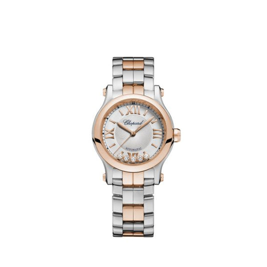 Chopard Happy Sport Stainlees steel and Ethical Rose Gold & Diamonds Ladies Watch