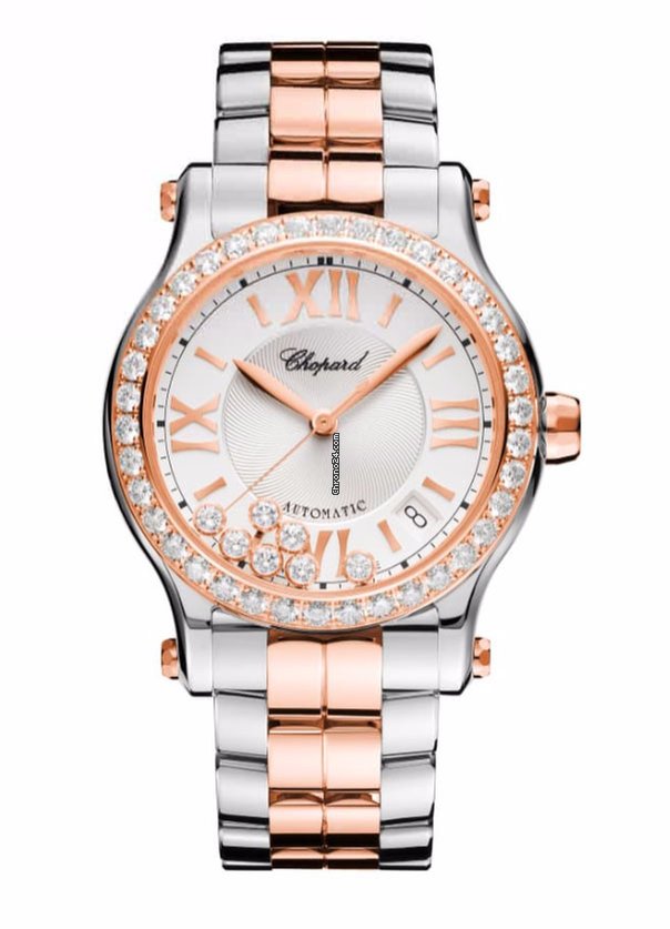 Chopard Happy Sport 18K Rose Gold, Stainless Steel &amp; Diamonds Ladies Watch