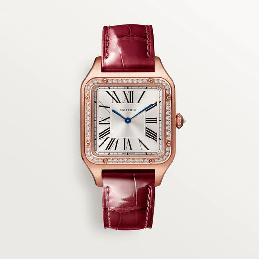 Cartier Santos 18K Rose Gold & Diamonds Lady's Watch