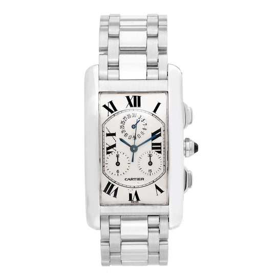 Cartier Tank Americane Chronograph 18K White Gold Unisex Watch