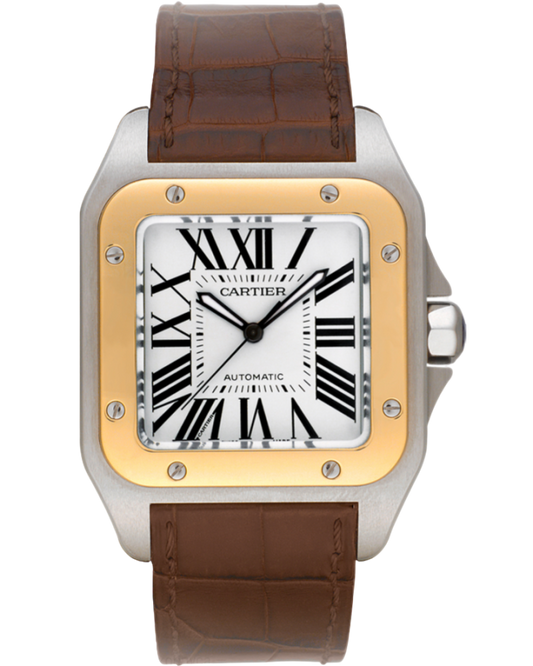 Cartier Santos Stainless Steel & 18K Yellow Gold Unisex Watch