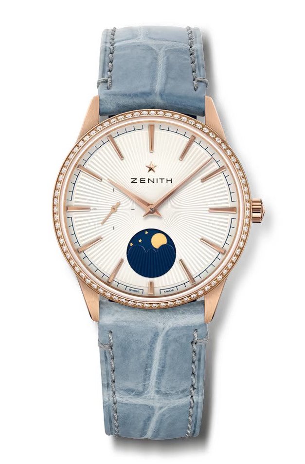 Zenith Elite Moonphase 18K Rose Gold & Diamonds Ladies Watch