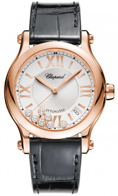 Chopard Happy Sport Diamonds, 18K Rose Gold Ladies Watch