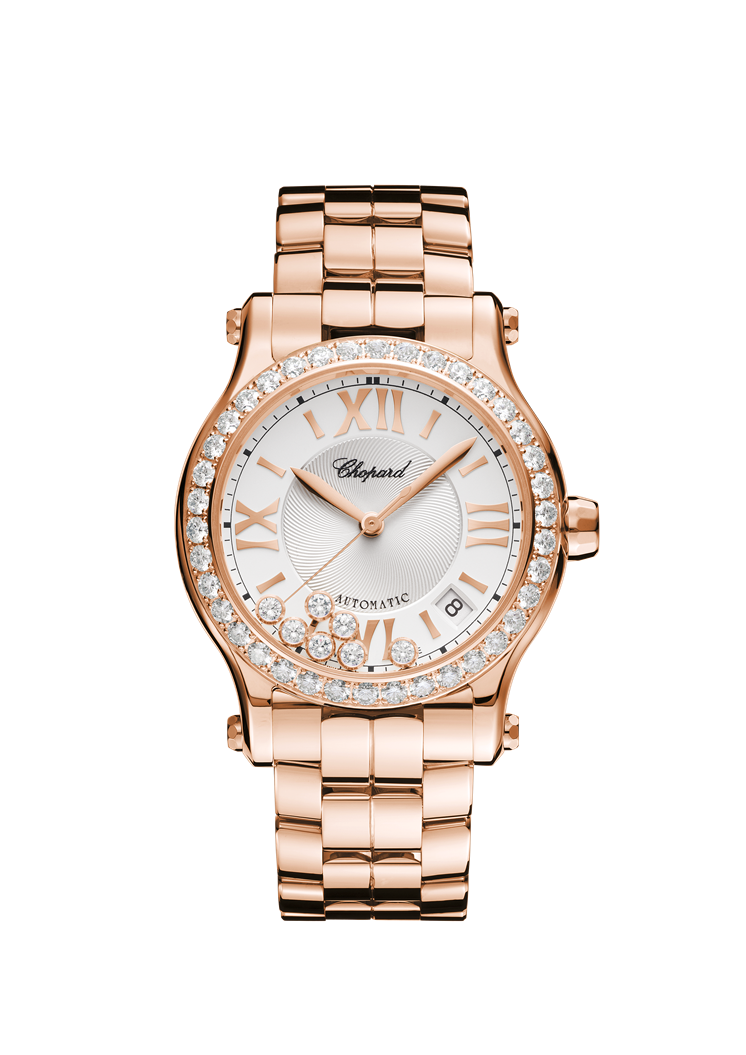 Chopard Happy Sport 18K Rose Gold &amp; Diamonds Ladies Watch