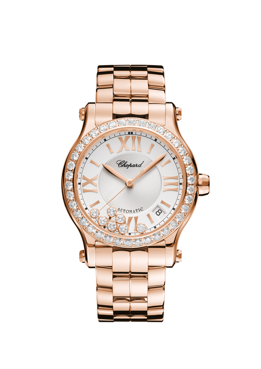 Chopard Happy Sport 18K Rose Gold &amp; Diamonds Ladies Watch