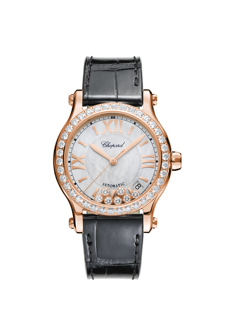 Chopard Happy Sport 18K Rose Gold &amp; Diamonds Ladies Watch