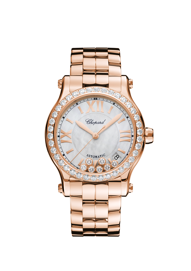 Chopard Happy Sport 18K Rose Gold &amp; Diamonds Ladies Watch