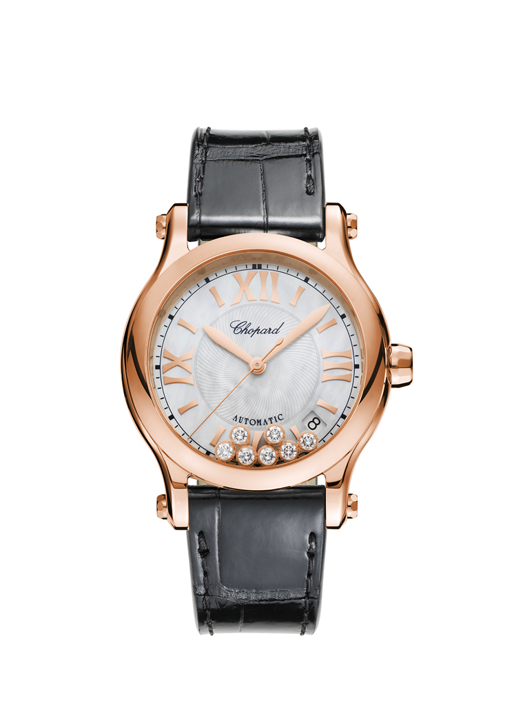 Chopard Happy Sport Diamonds &amp; 18K Rose Gold Ladies Watch