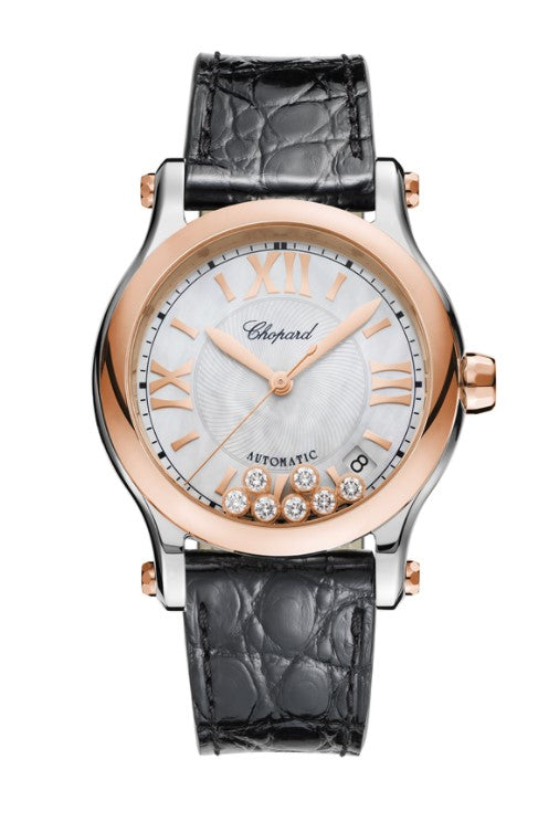 Chopard Happy Sport Diamonds, Stainless Steel &amp; 18K Rose Gold Ladies Watch