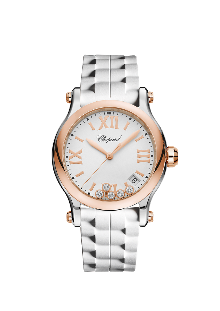 Chopard Happy Sport 18K Rose Gold, Stainless Steel &amp; Diamonds Ladies Watch