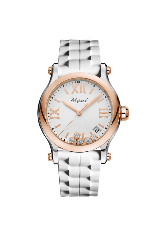 Chopard Happy Sport 18K Rose Gold, Stainless Steel &amp; Diamonds Ladies Watch