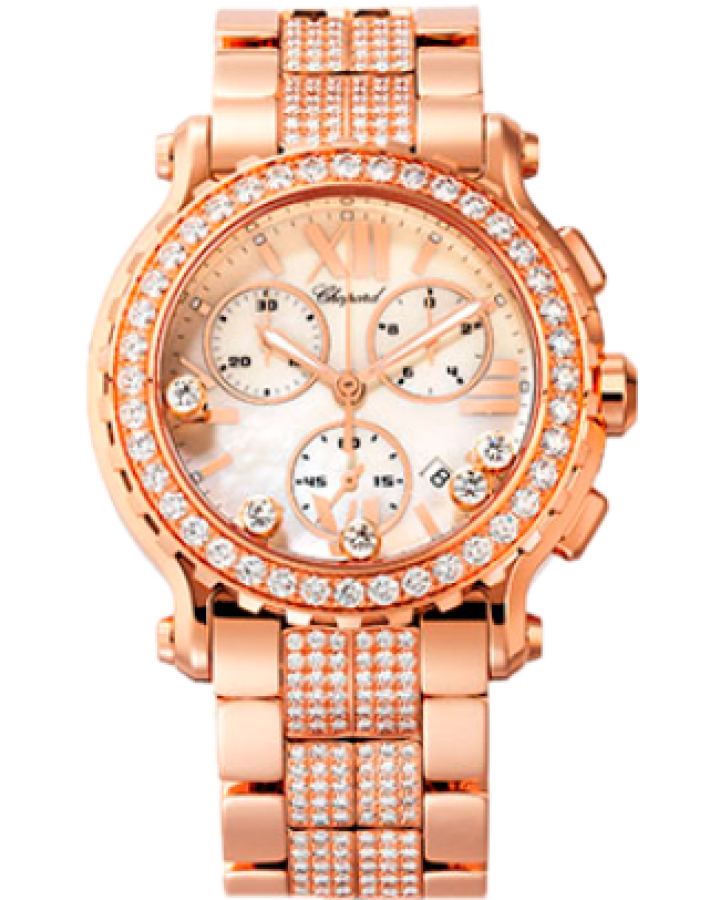 Chopard Happy Sport 18K Rose Gold & Diamonds Ladies Watch