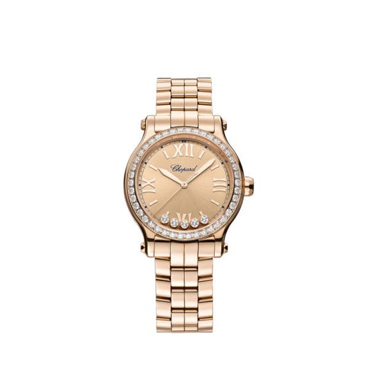 Chopard Happy Sport 18K Rose Gold & Diamonds Ladies Watch