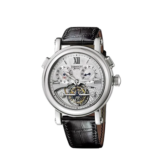 Arnold & Son Grand Complications GMT Tourbillon 3 Time Zone Platinum Men's Watch