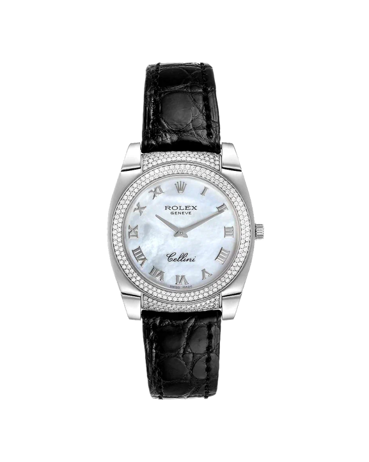 Rolex Cellini Cestello 18K White Gold & Diamonds Lady's Watch