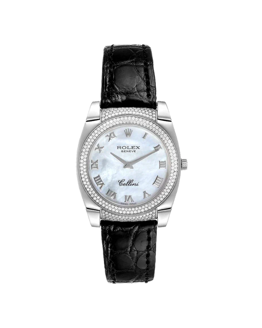 Rolex Cellini Cestello 18K White Gold & Diamonds Lady's Watch