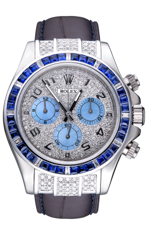 Rolex Cosmograph Daytona 18K White Gold & Diamonds & Sapphires Ladies Watch