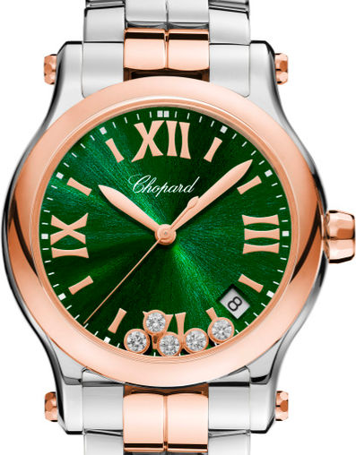 Chopard Happy Sport Stainlees steel and18K Rose Gold & Diamonds Ladies Watch