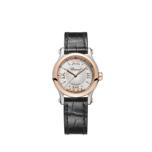 Chopard Happy Sport Stainlees steel and18K Rose Gold & Diamonds Ladies Watch