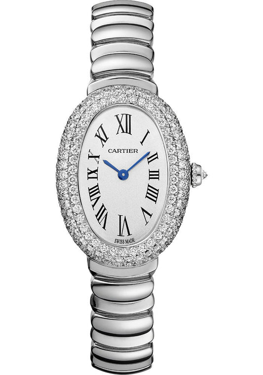 Cartier Baignoire Small model 18K White Gold & Diamonds Lady's Watch