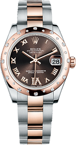 Rolex Datejest Stainless steel & 18K Rose Gold & Diamonds Lady's Watch