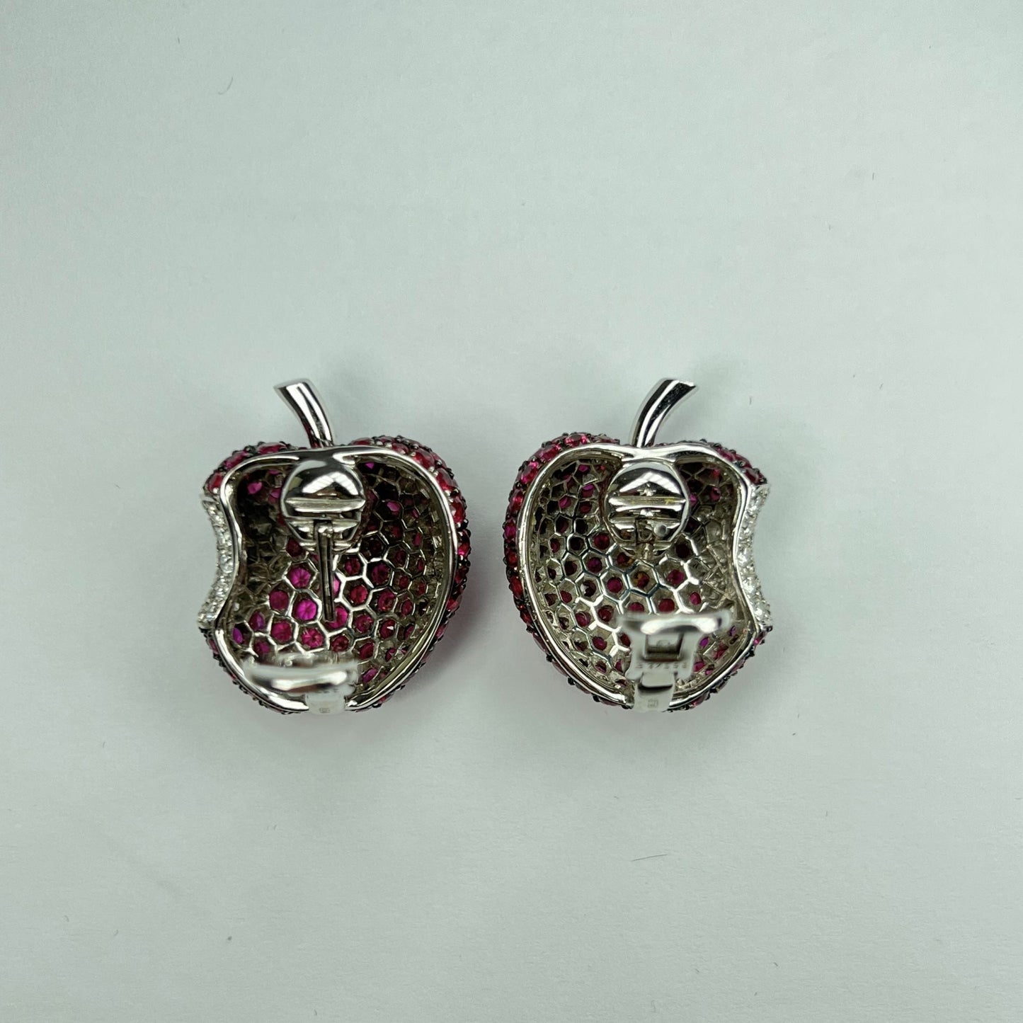 De Grisogono Apple Earrings with White Gold, Rubies and Diamonds