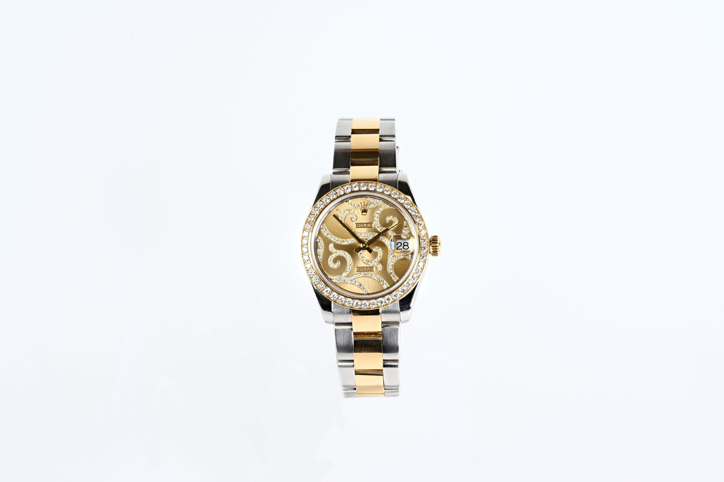 dk584839 Pre-Owned Rolex Datejust 31 Gold Dial 178383