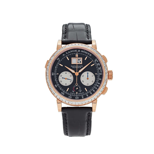 A. Lange & Söhne Datograph Flyback 405.831 Rose Gold Baguette Bezel Black Dial Limited Edition