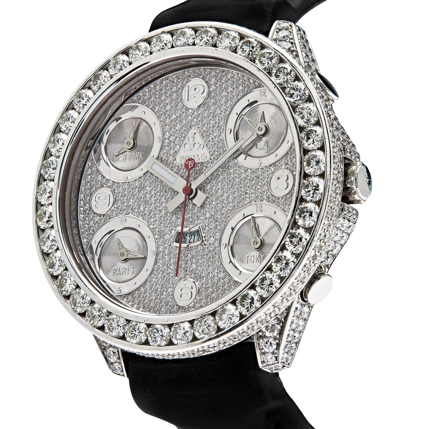 Jacob & Co. Five Time Zone Steel Diamond JCM-30