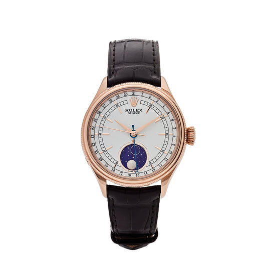 Rolex Cellini 50535 Rose Gold White Dial Moon Phase