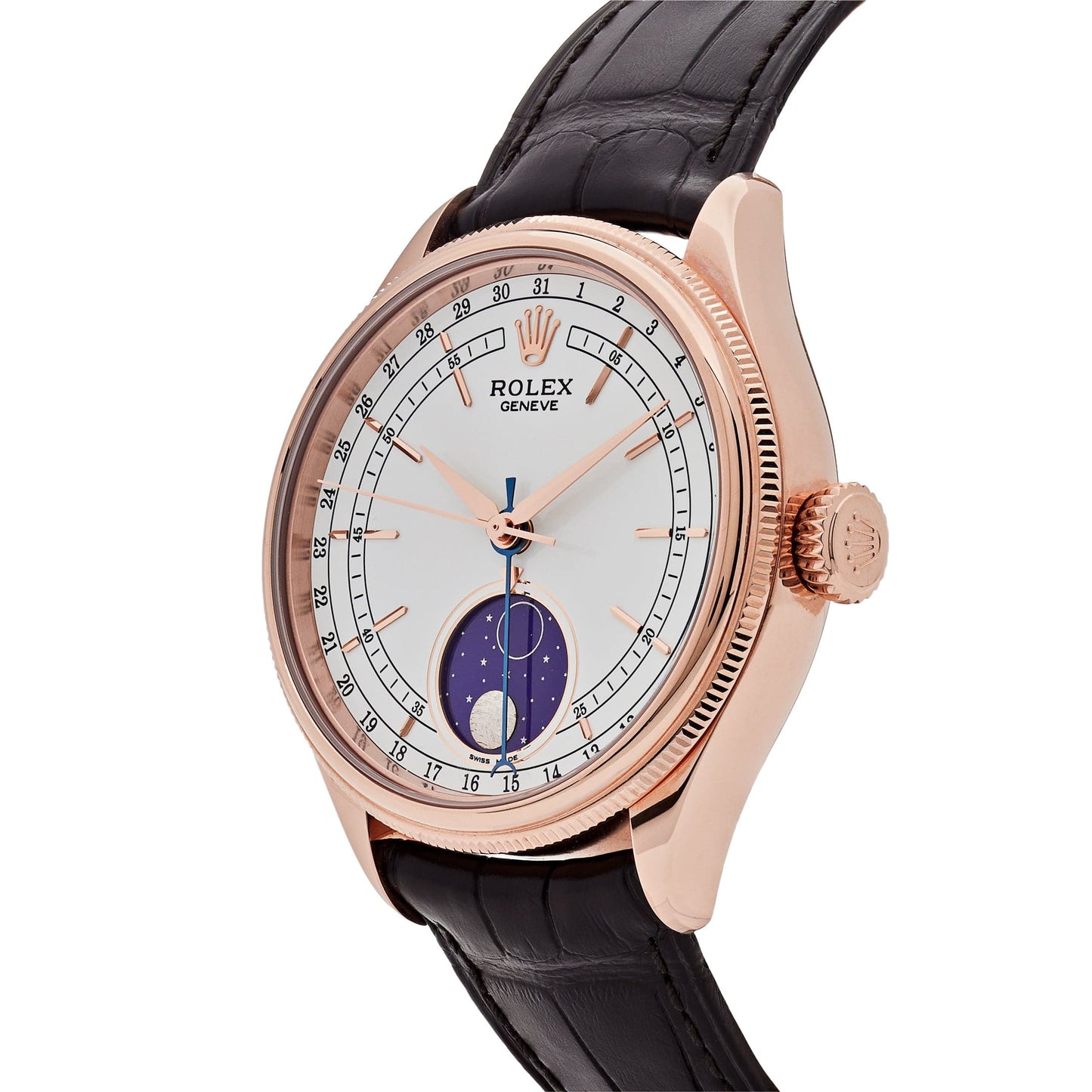 Rolex Cellini 50535 Rose Gold White Dial Moon Phase