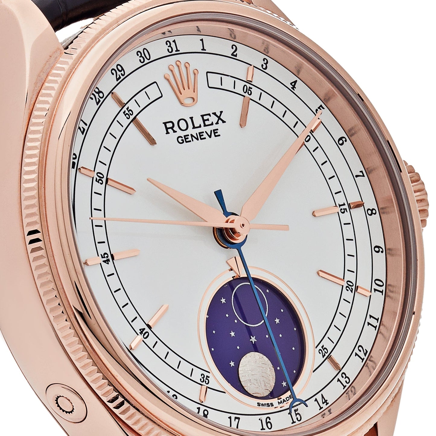 Rolex Cellini 50535 Rose Gold White Dial Moon Phase