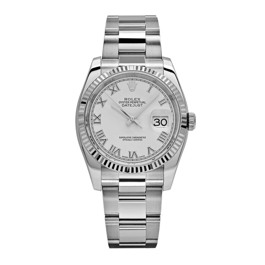 Rolex Datejust 116234  Stainless Steel and  White Gold White Dial (2018)