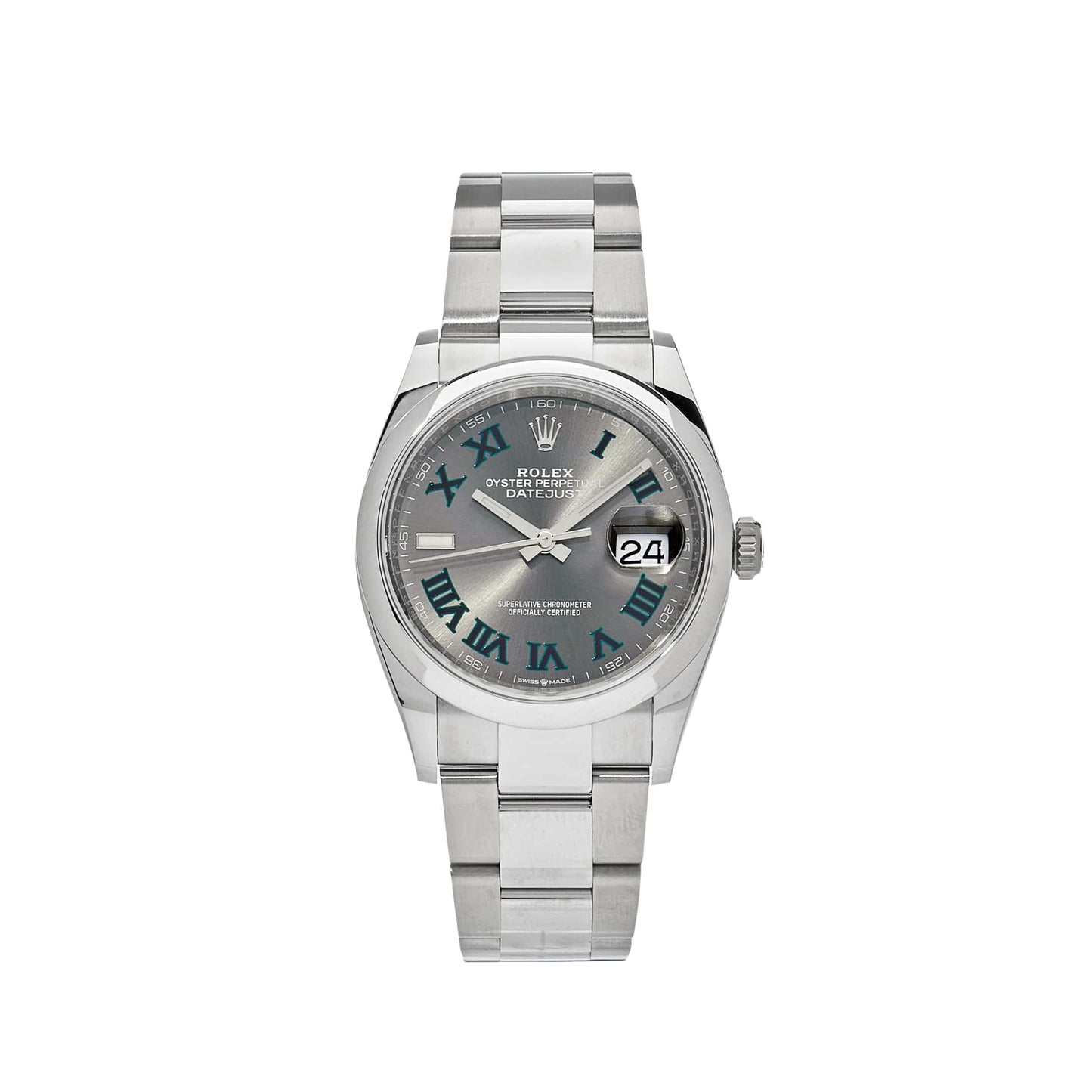 Rolex Datejust 126200 'Wimbledon' Stainless Steel Slate Dial