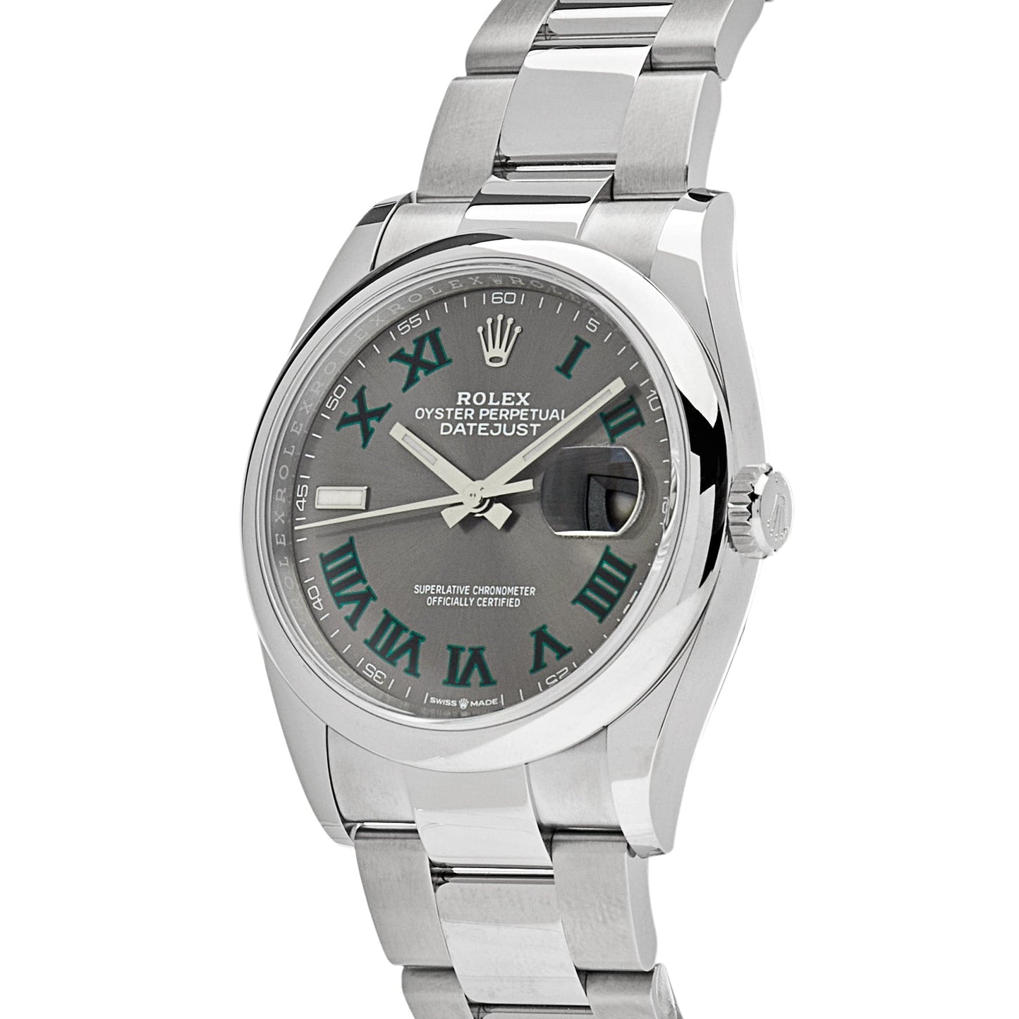 Rolex Datejust 126200 'Wimbledon' Stainless Steel Slate Dial