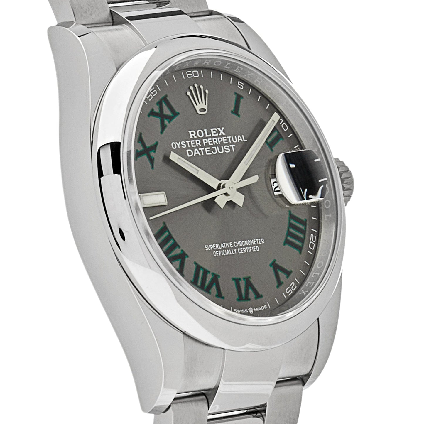 Rolex Datejust 126200 'Wimbledon' Stainless Steel Slate Dial