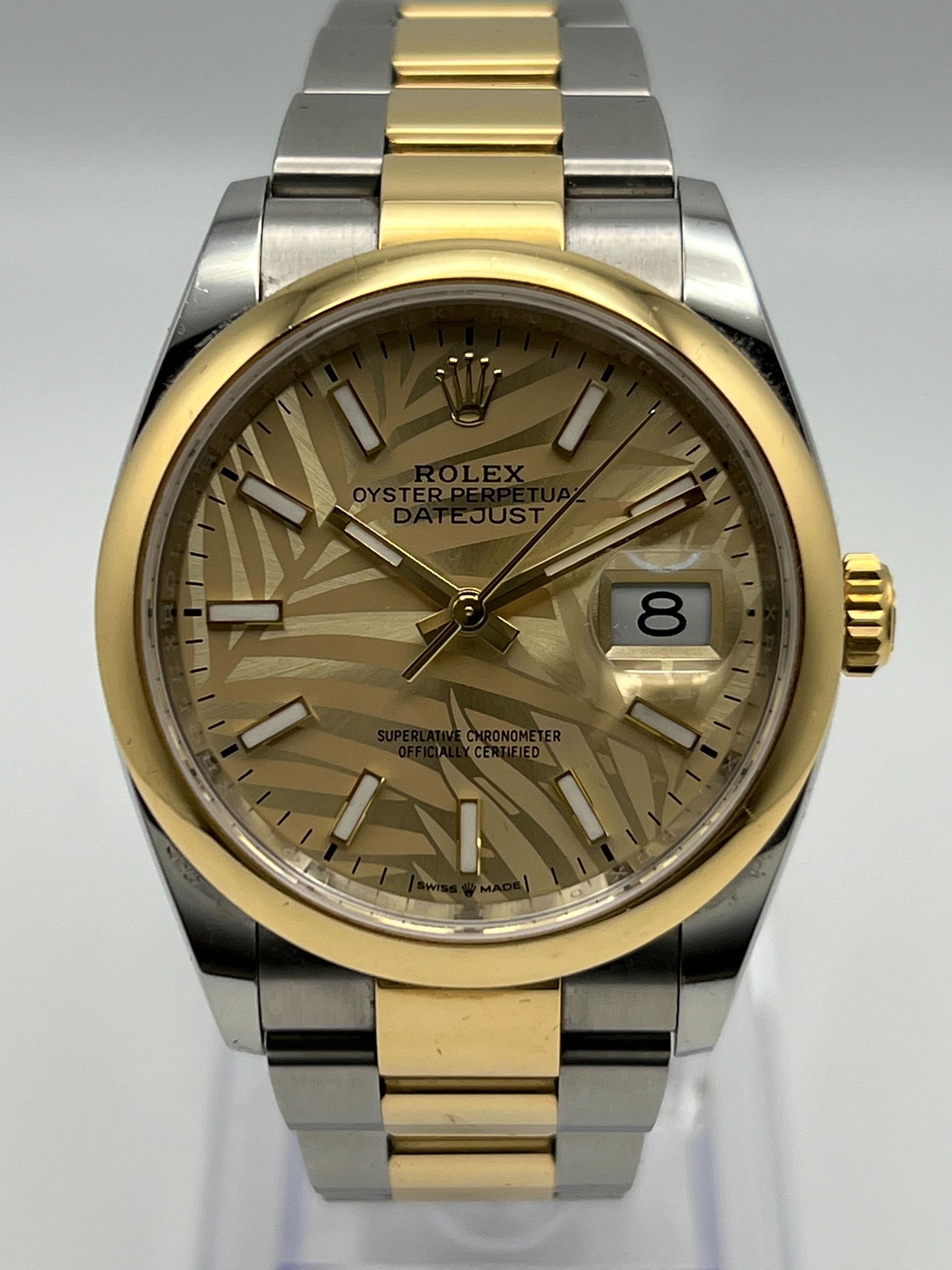 Rolex Datejust 126203 Two-Toned Yellow Gold Stainless Steel Palm Motif Dial (2022)