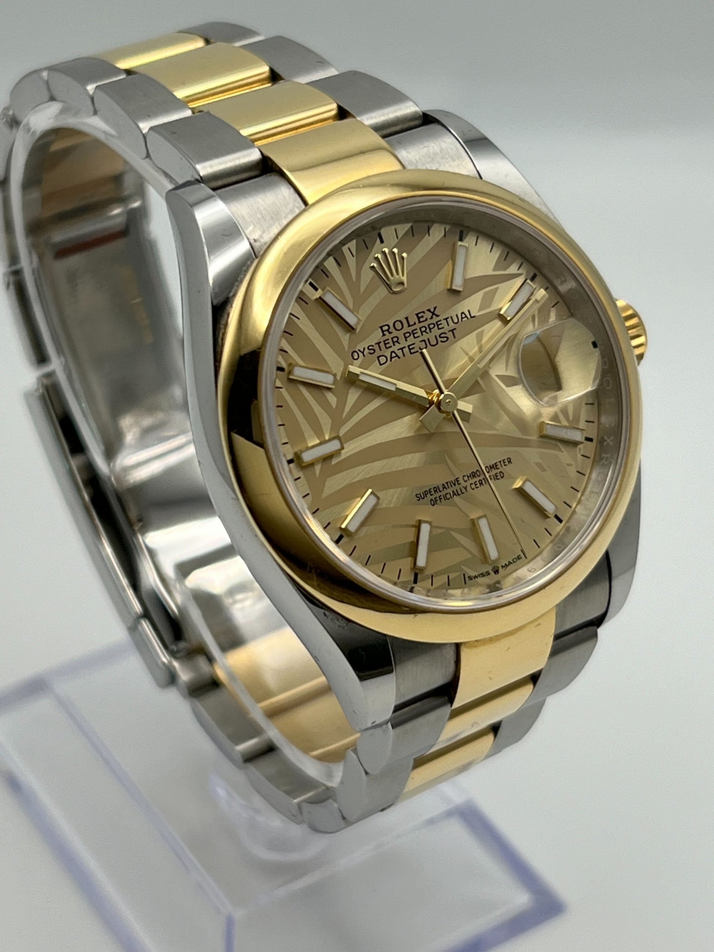 Rolex Datejust 126203 Two-Toned Yellow Gold Stainless Steel Palm Motif Dial (2022)