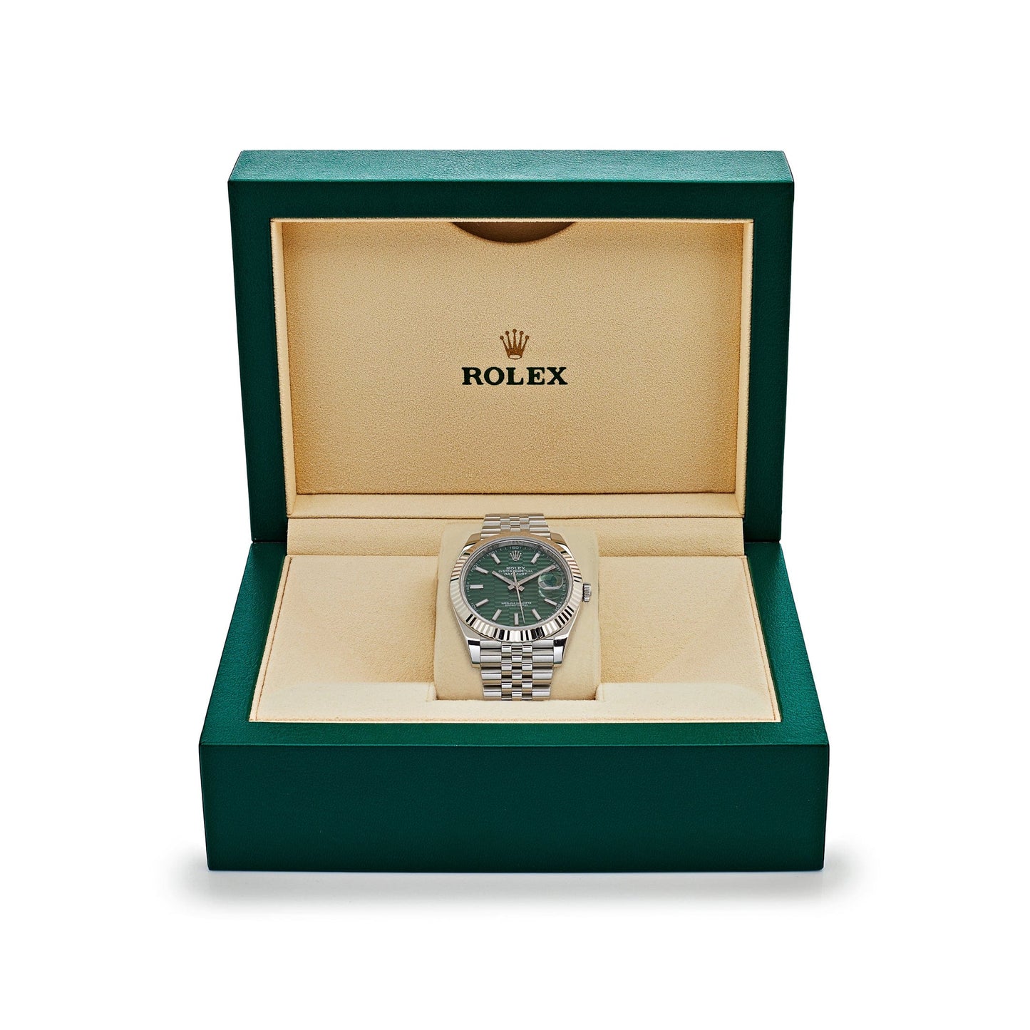 Rolex Datejust 126334 Stainless Steel Fluted Motif Green Dial Jubilee (2022)