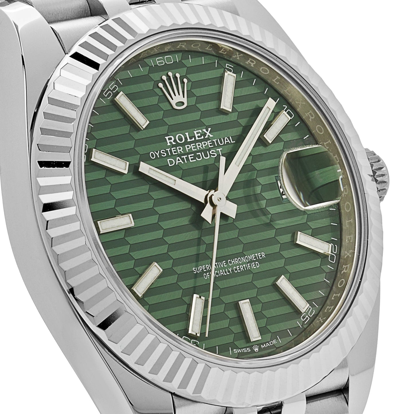 Rolex Datejust 126334 Stainless Steel Fluted Motif Green Dial Jubilee (2022)