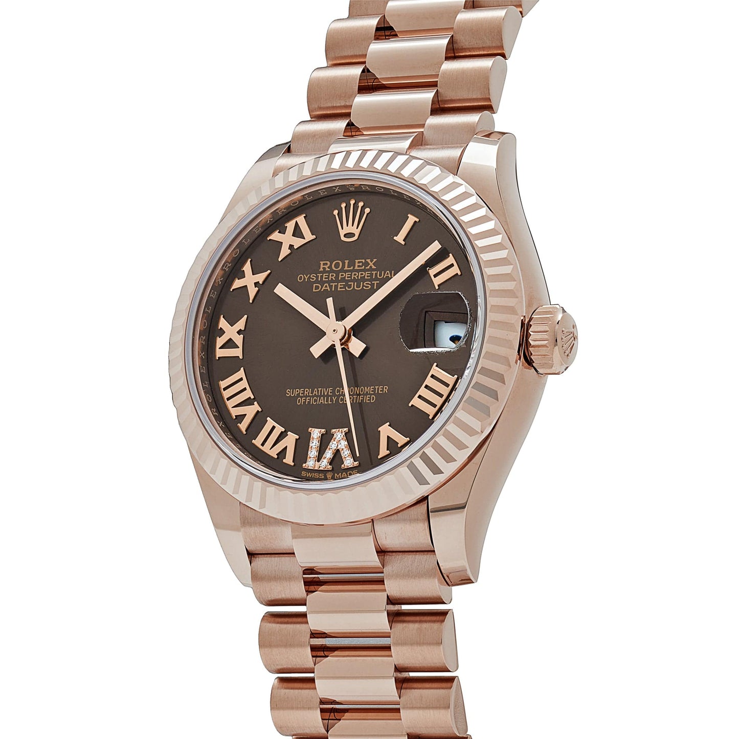 Rolex Datejust 278275 Rose Gold Diamond Chocolate Dial President (2022)