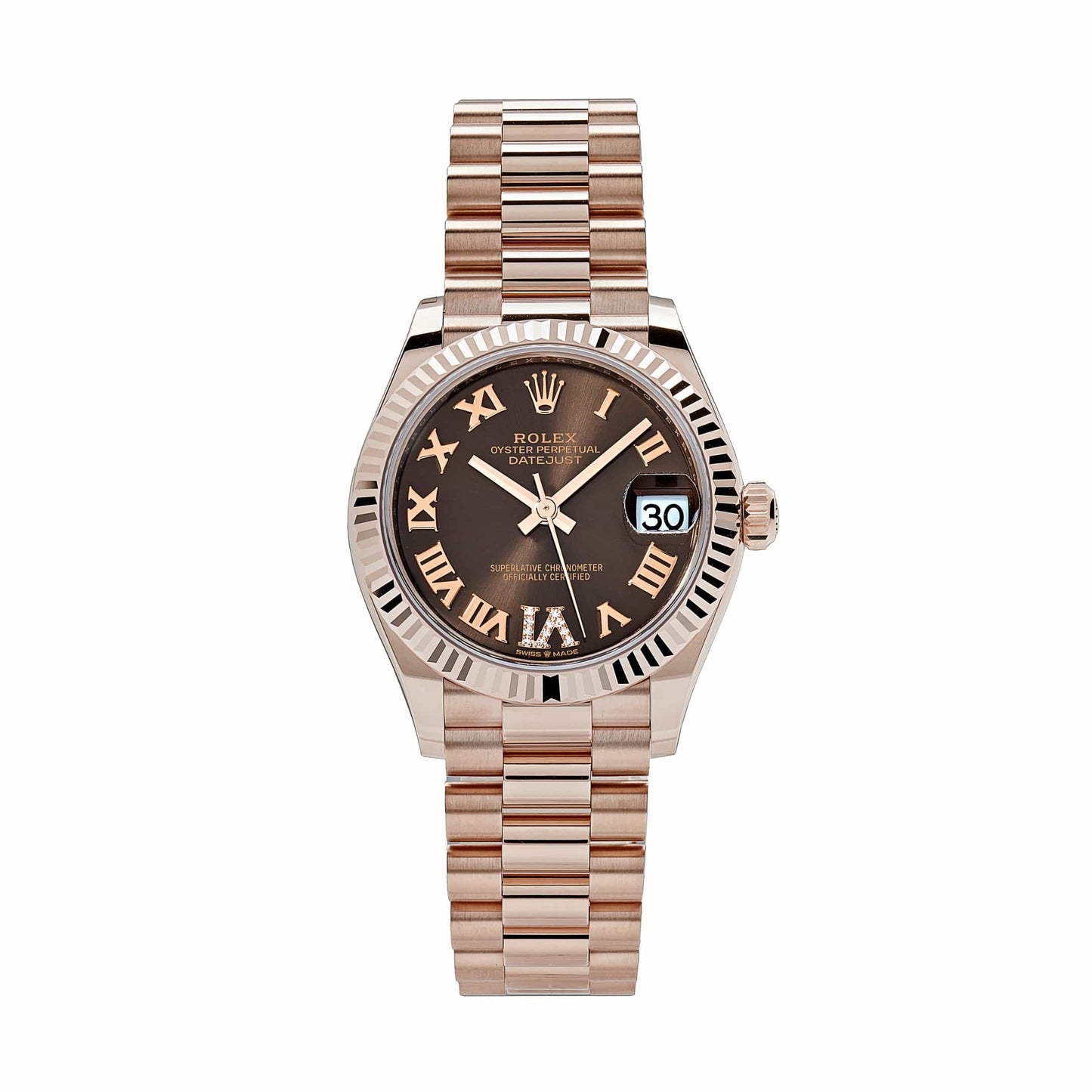 Rolex Datejust 278275 Rose Gold Diamond Chocolate Dial President (2022)