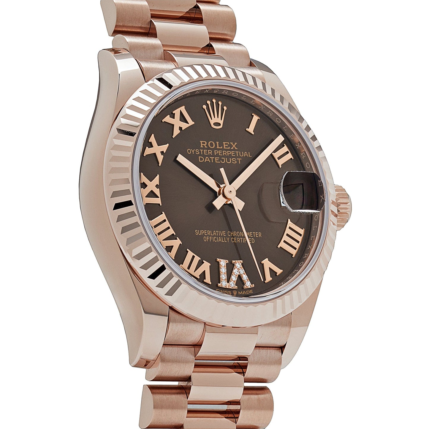 Rolex Datejust 278275 Rose Gold Diamond Chocolate Dial President (2022)