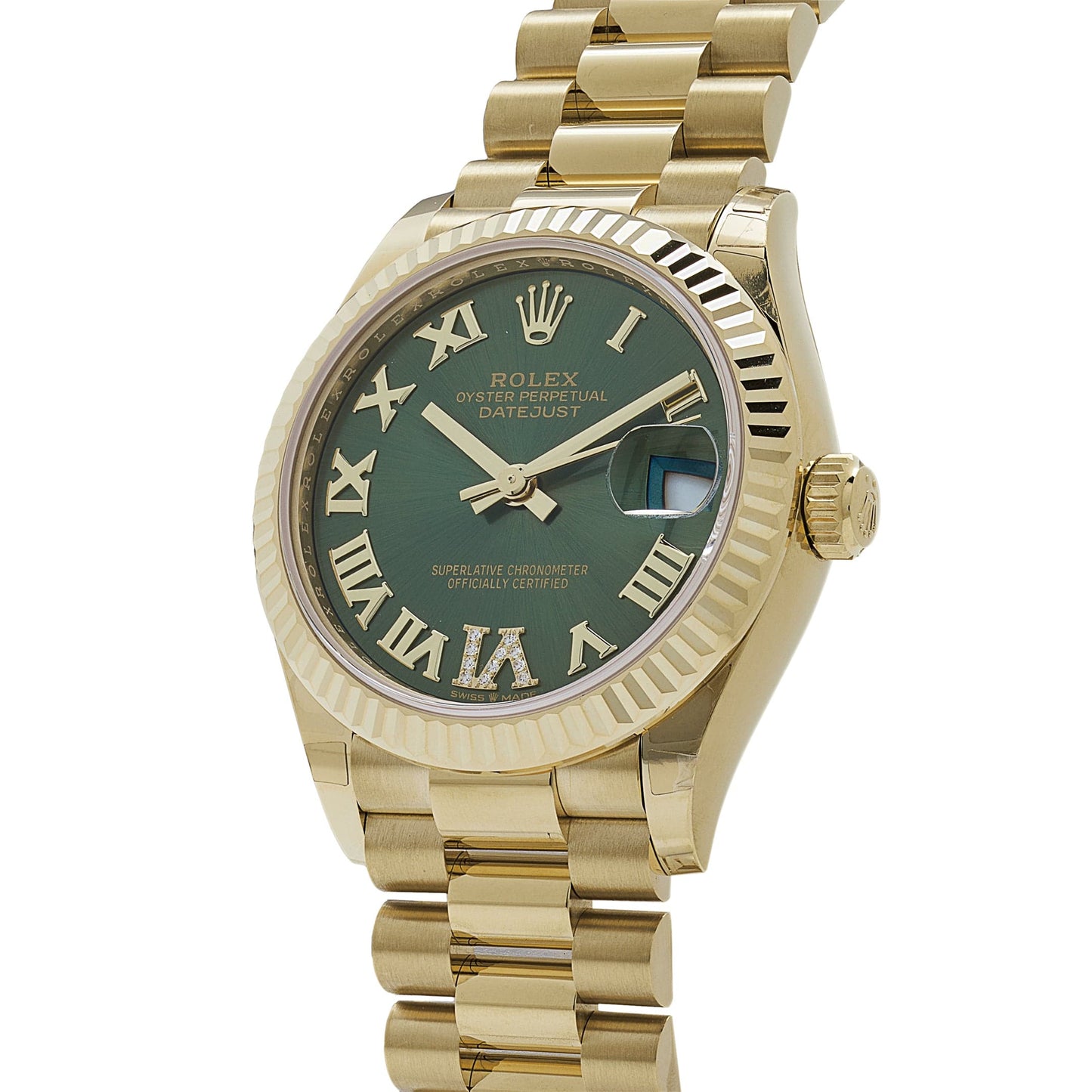 Rolex Datejust 278278 Yellow Gold Diamond Green Dial President (2022)