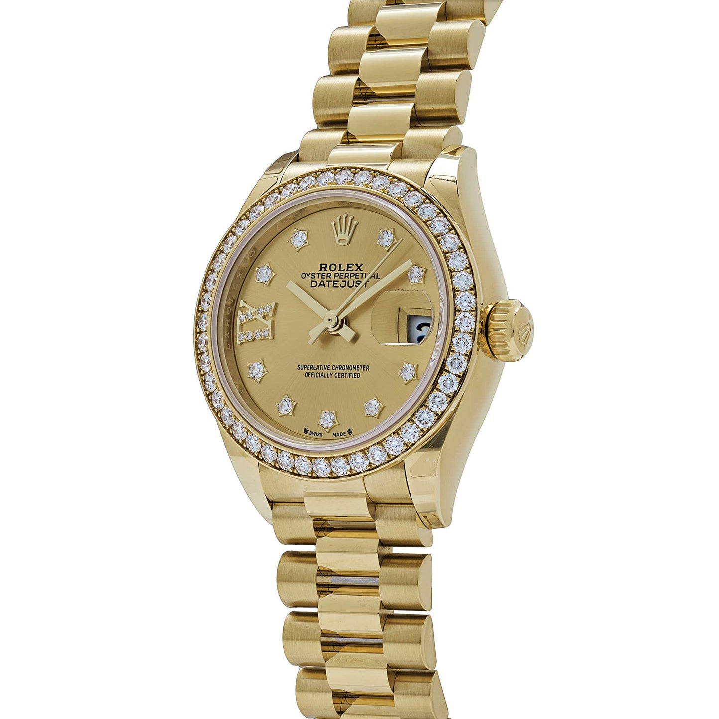 Rolex Datejust 279138RBR Yellow Gold Champagne Diamond Dial President (2022)