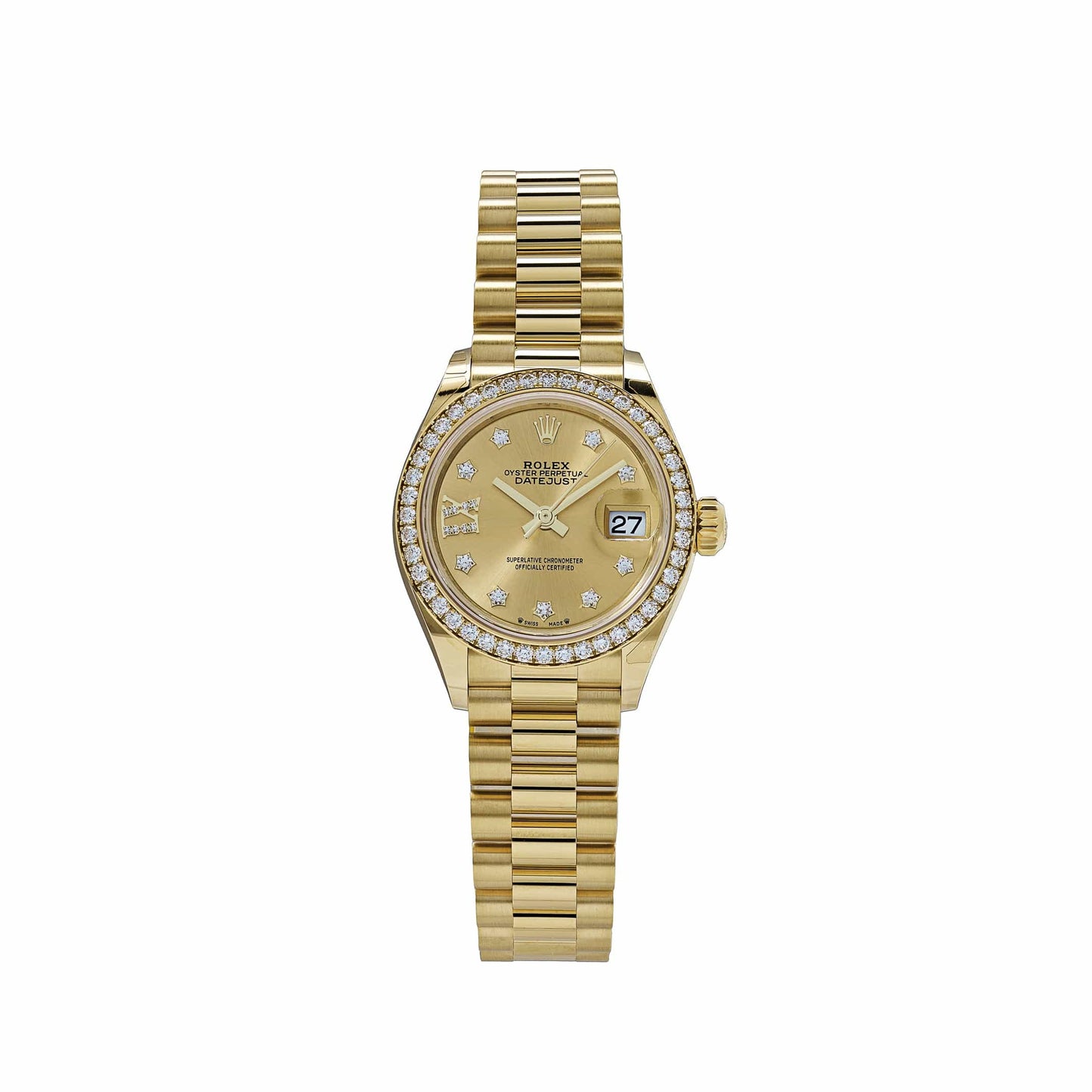 Rolex Datejust 279138RBR Yellow Gold Champagne Diamond Dial President (2022)