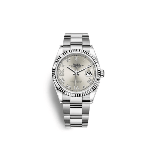 Rolex Datejust 126234 White Gold Stainless Steel Silver Dial Oyster