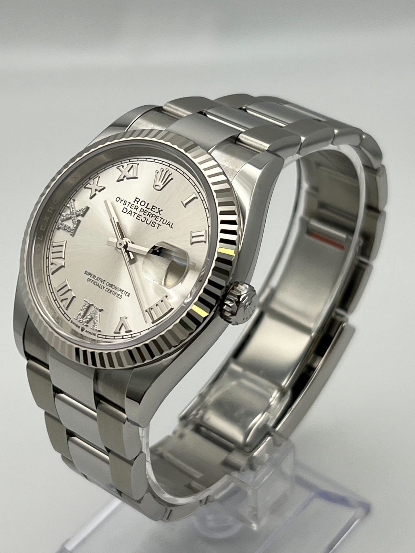 Rolex Datejust 126234 White Gold Stainless Steel Silver Dial Oyster