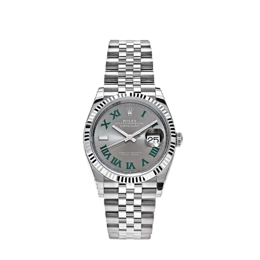 Rolex Datejust 126234 White Gold Stainless Steel Slate 'Wimbledon' Dial Jubilee