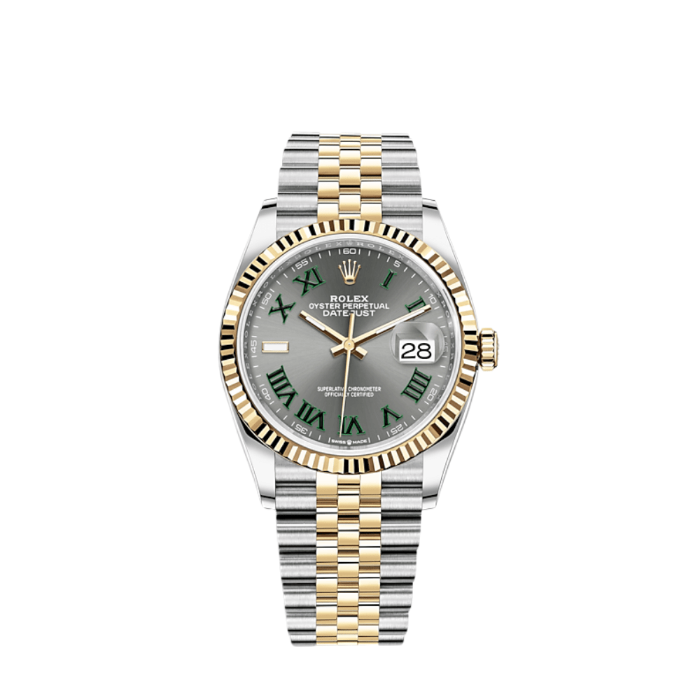 Rolex Datejust 126233 'Wimbledon' Stainless Steel Yellow Gold Slate Dial Jubilee (2021)